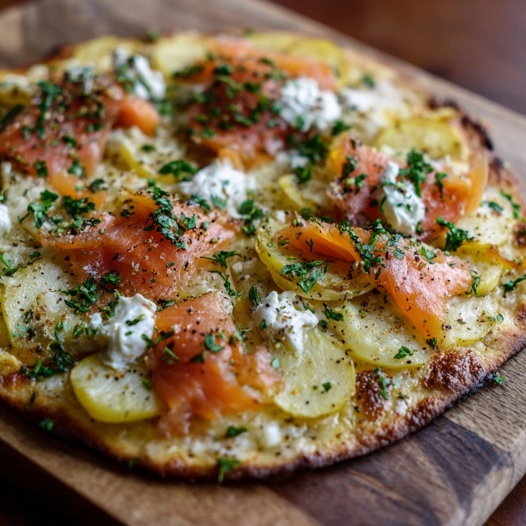 Smoked Salmon Potato Pizza Recipe - Recipe Image