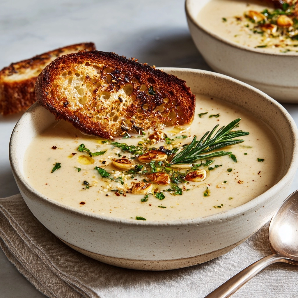 Rosemary and Roasted Garlic White Bean Soup Recipe - Recipe Image