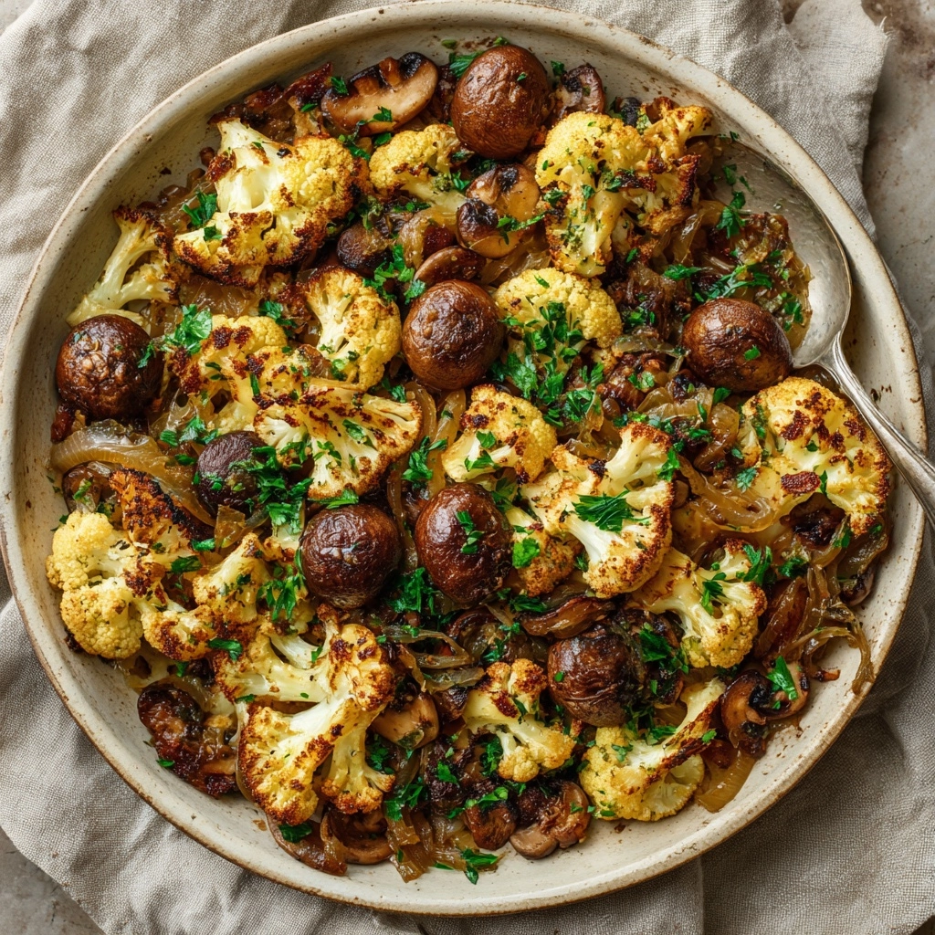 Garlic Cauliflower and Mushrooms Recipe - Recipe Image