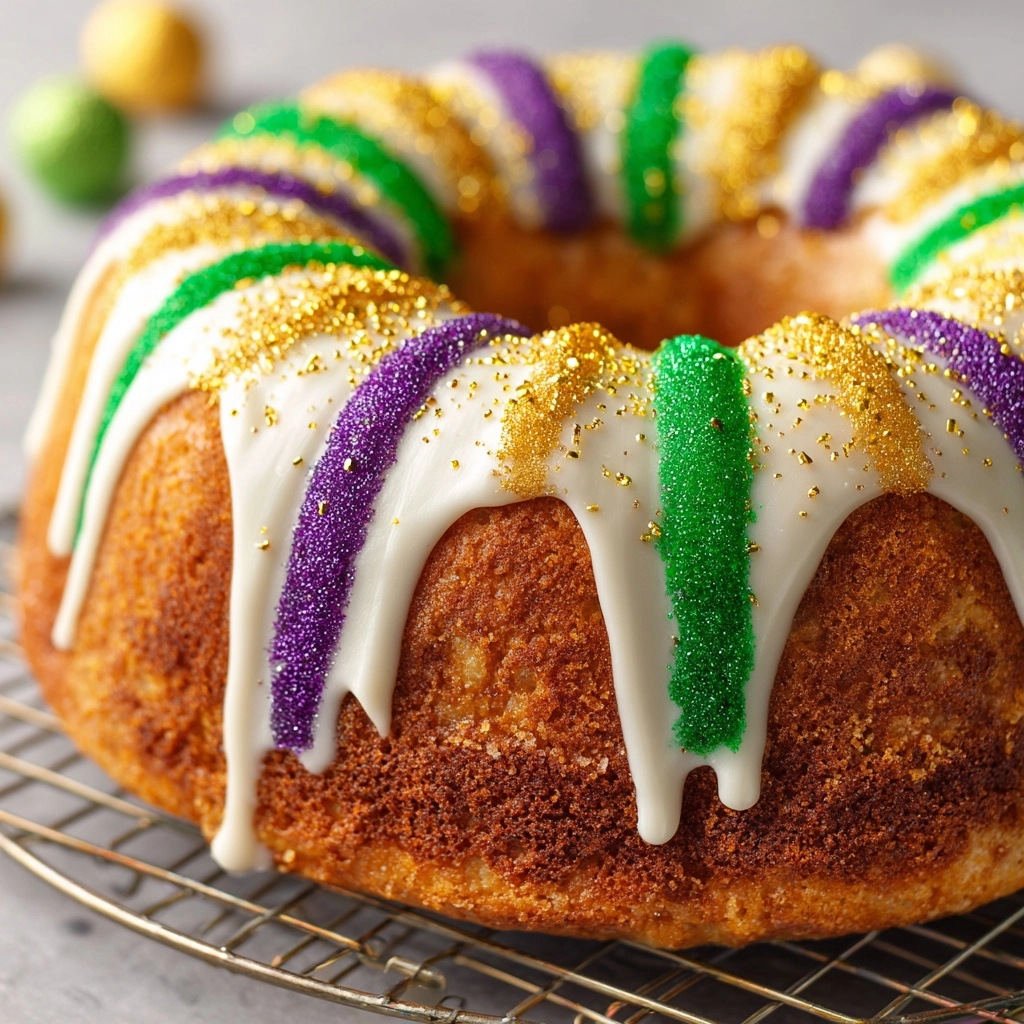 Easy Mardi Gras King Cake Recipe - Recipe Image
