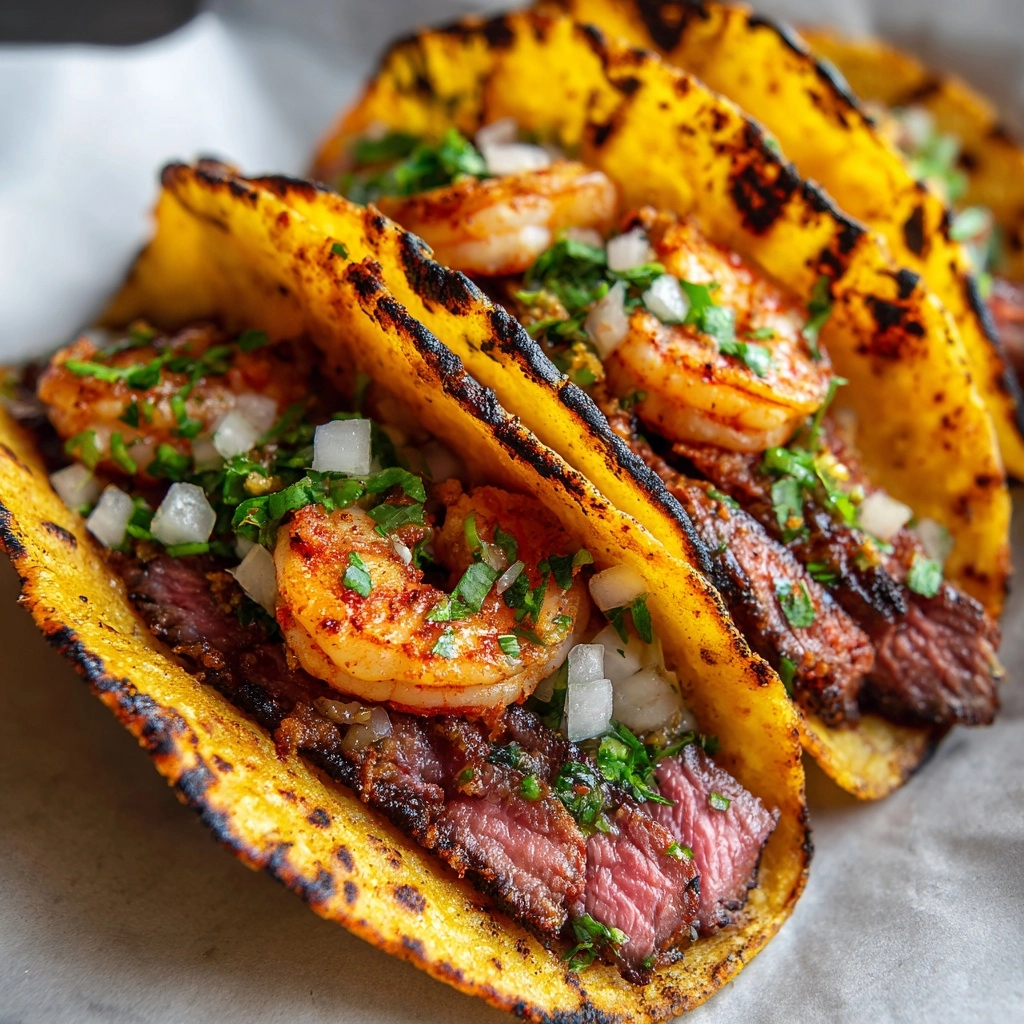 Street-Style Steak and Shrimp Tacos Recipe - Recipe Image