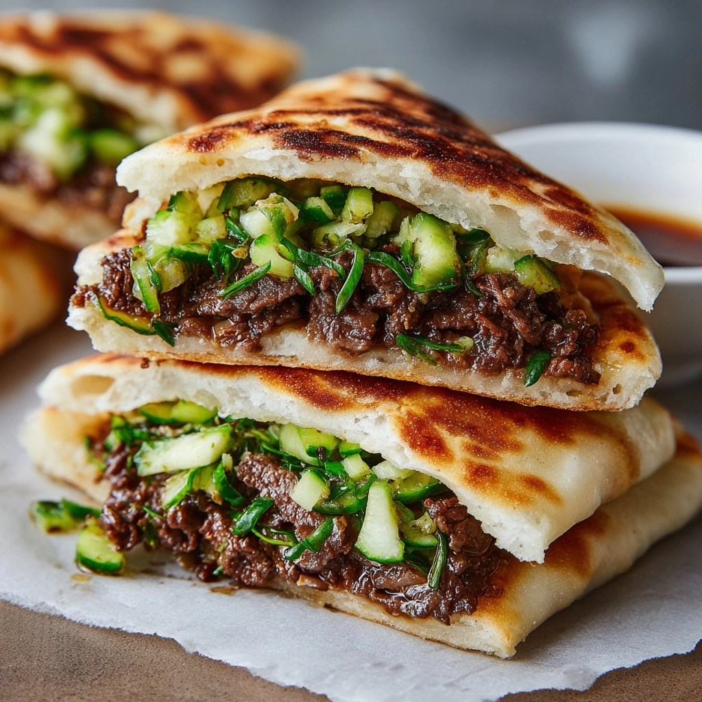 Taiwanese Beef Stuffed Scallion Pancake Recipe - Recipe Image