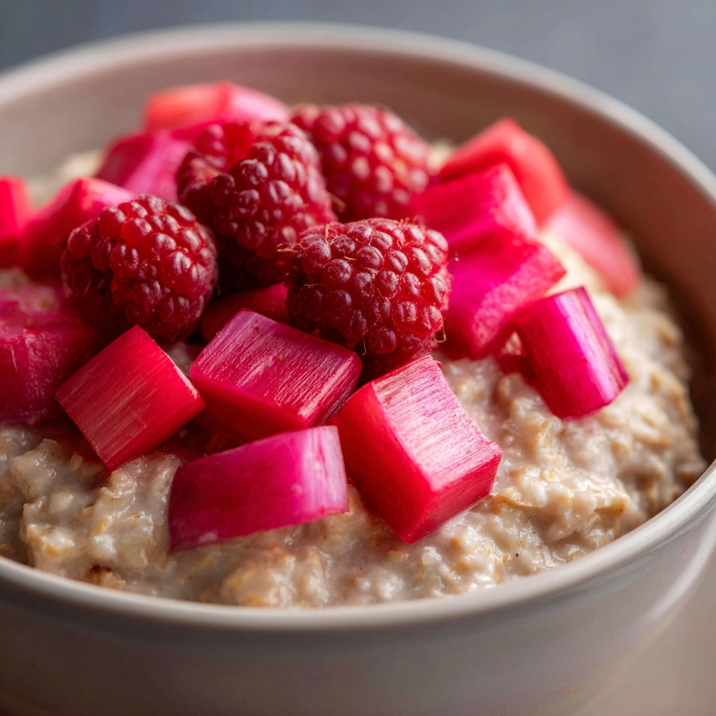 Sweet Maple Rhubarb Oatmeal Recipe - Recipe Image