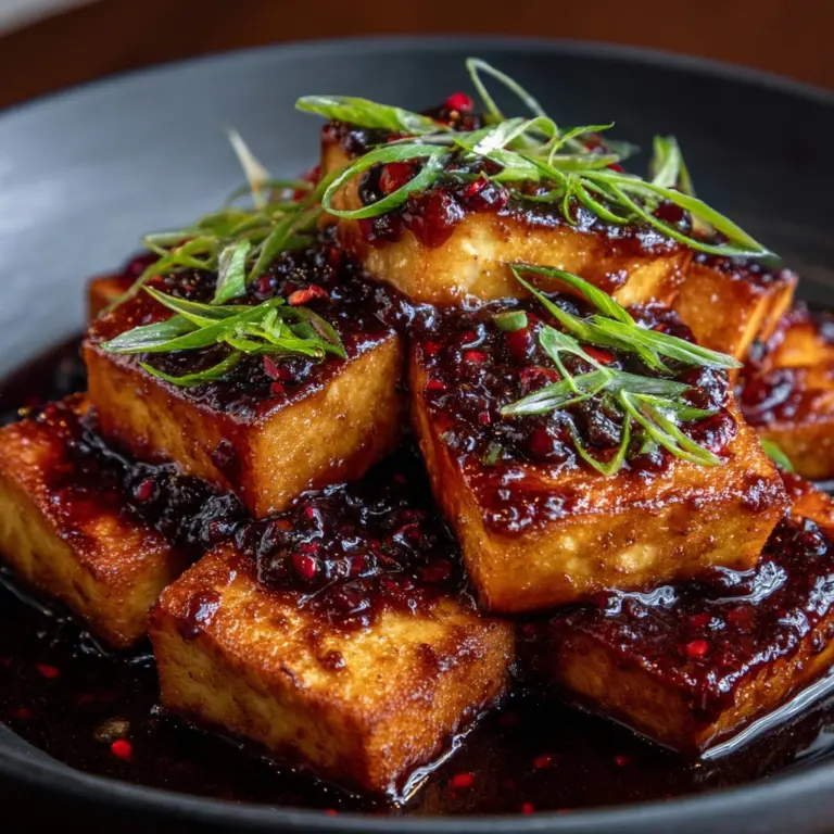 Blackberry Glazed Tofu with Black Pepper & Chili Recipe