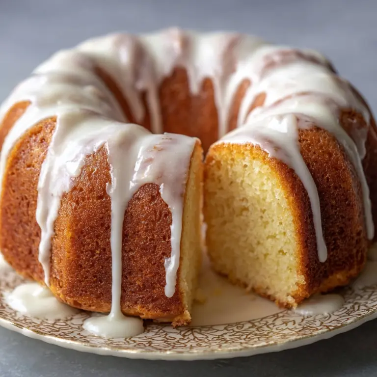 Vanilla Buttermilk Pound Cake with Cream Cheese Glaze Recipe