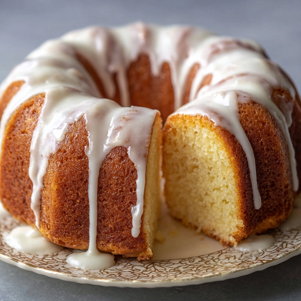 Vanilla Buttermilk Pound Cake with Cream Cheese Glaze Recipe - Recipe Image