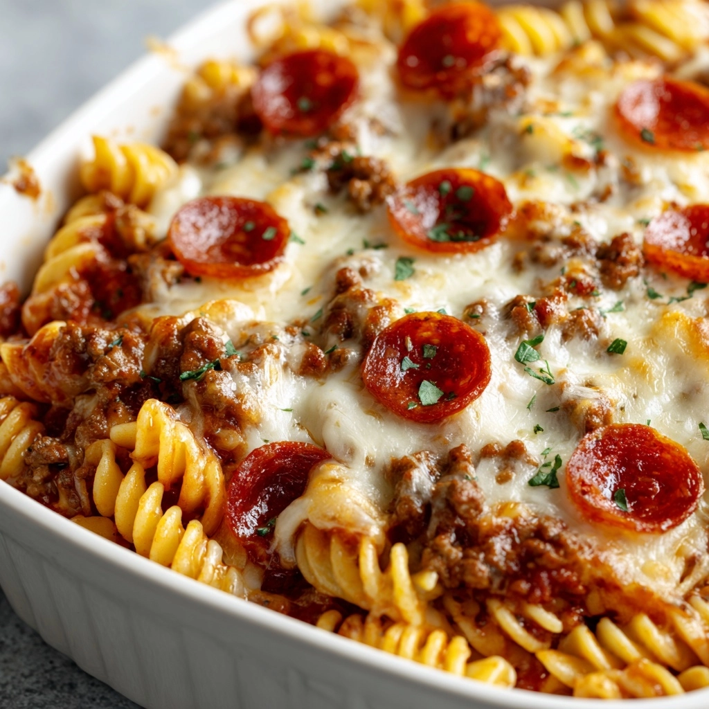Cheesy Pepperoni Pasta Bake Recipe - Recipe Image