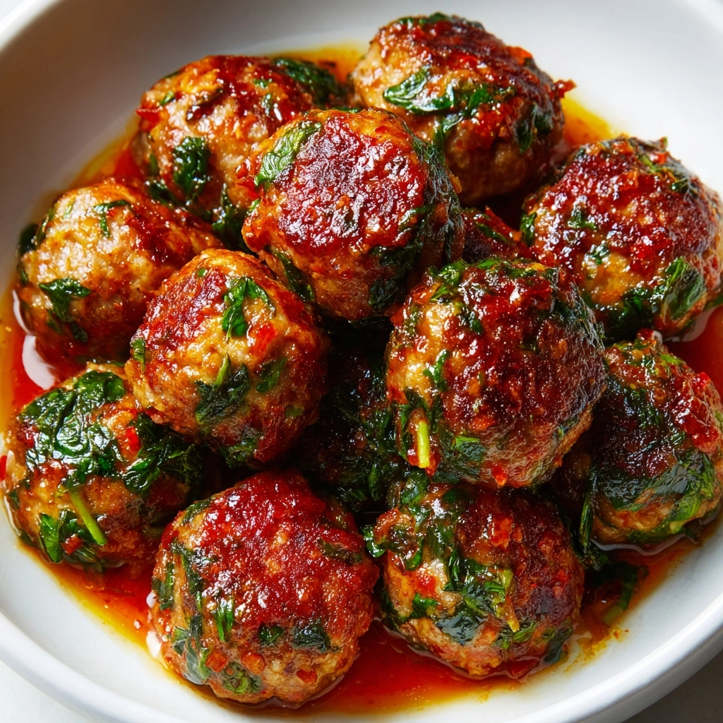 Baked Chicken Ricotta Meatballs with Spinach Recipe - Recipe Image