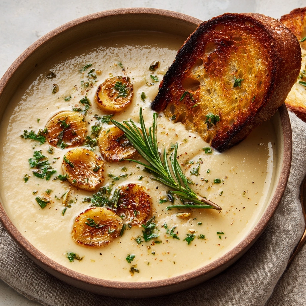 Rosemary and Roasted Garlic White Bean Soup Recipe - Recipe Image