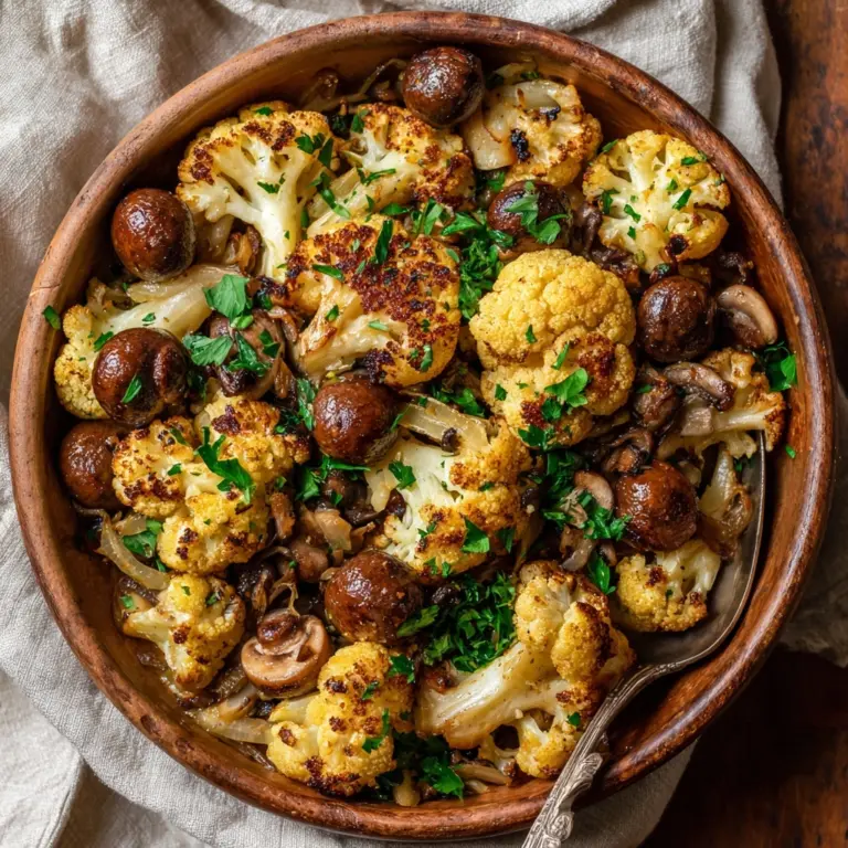 Garlic Cauliflower and Mushrooms Recipe