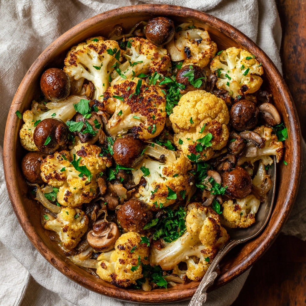 Garlic Cauliflower and Mushrooms Recipe - Recipe Image