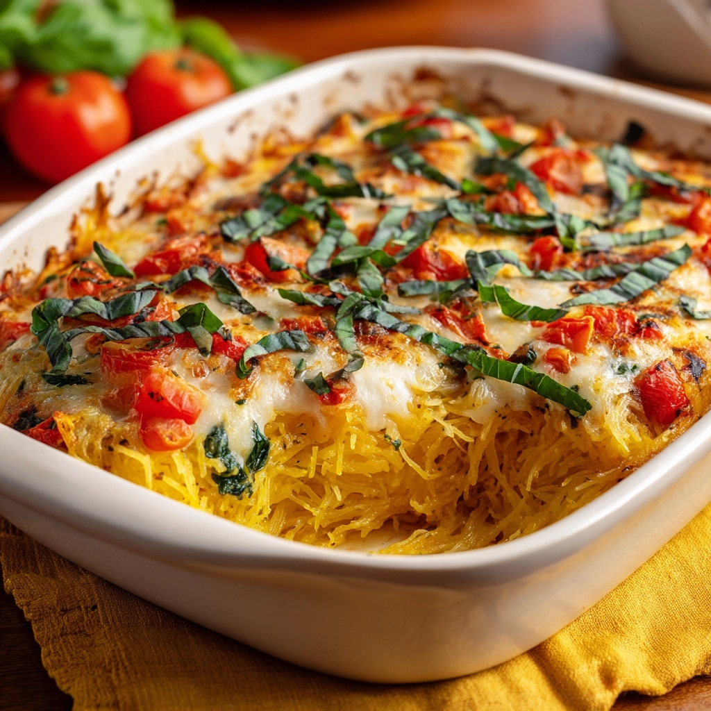 Cheesy Vegetarian Spaghetti Squash Casserole Recipe - Recipe Image