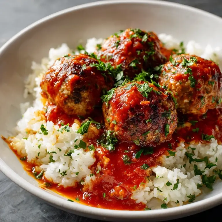Meatballs With Tomato Sauce and Rice Recipe