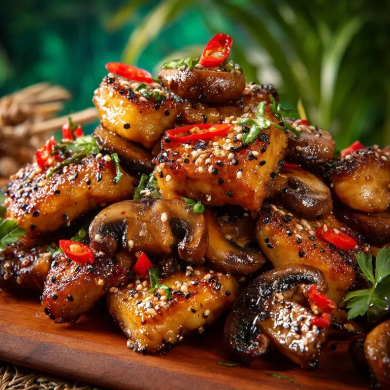 Garlic Mushroom Chicken Bites Recipe