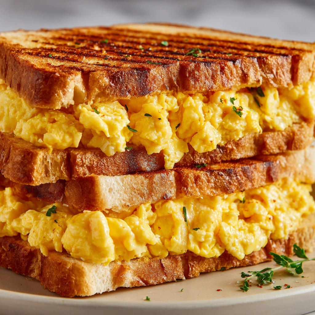 Scrambled Egg Grilled Cheese Sandwich Recipe - Recipe Image