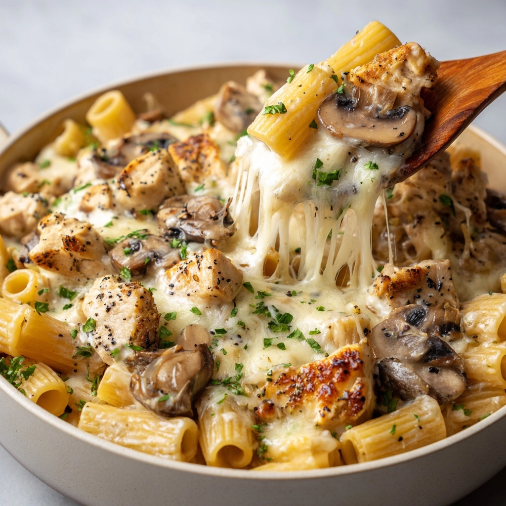 Creamy Chicken & Mushroom Pasta Recipe - Recipe Image