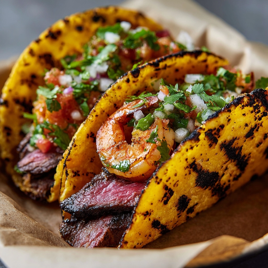 Street-Style Steak and Shrimp Tacos Recipe - Recipe Image