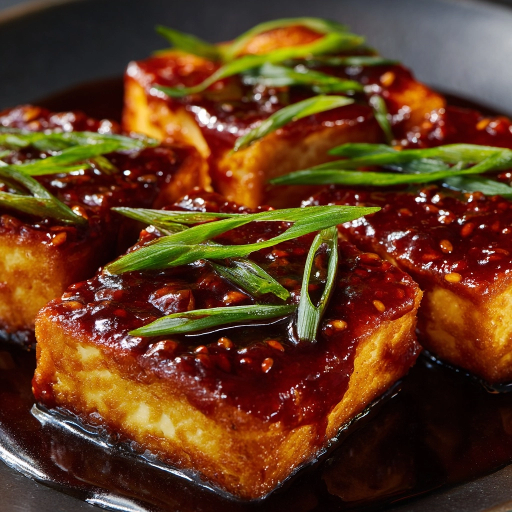 Blackberry Glazed Tofu with Black Pepper & Chili Recipe - Recipe Image