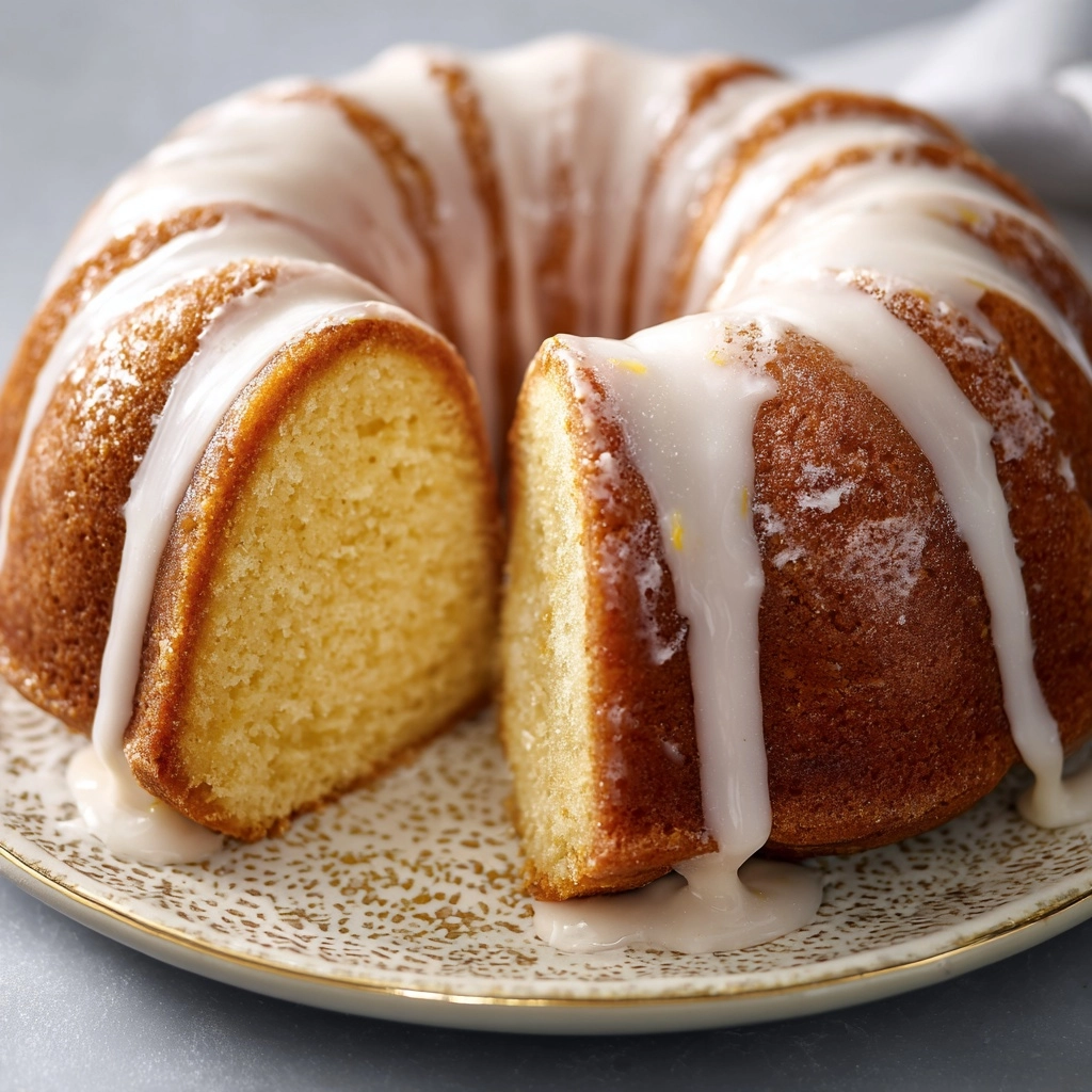 Vanilla Buttermilk Pound Cake with Cream Cheese Glaze Recipe - Recipe Image