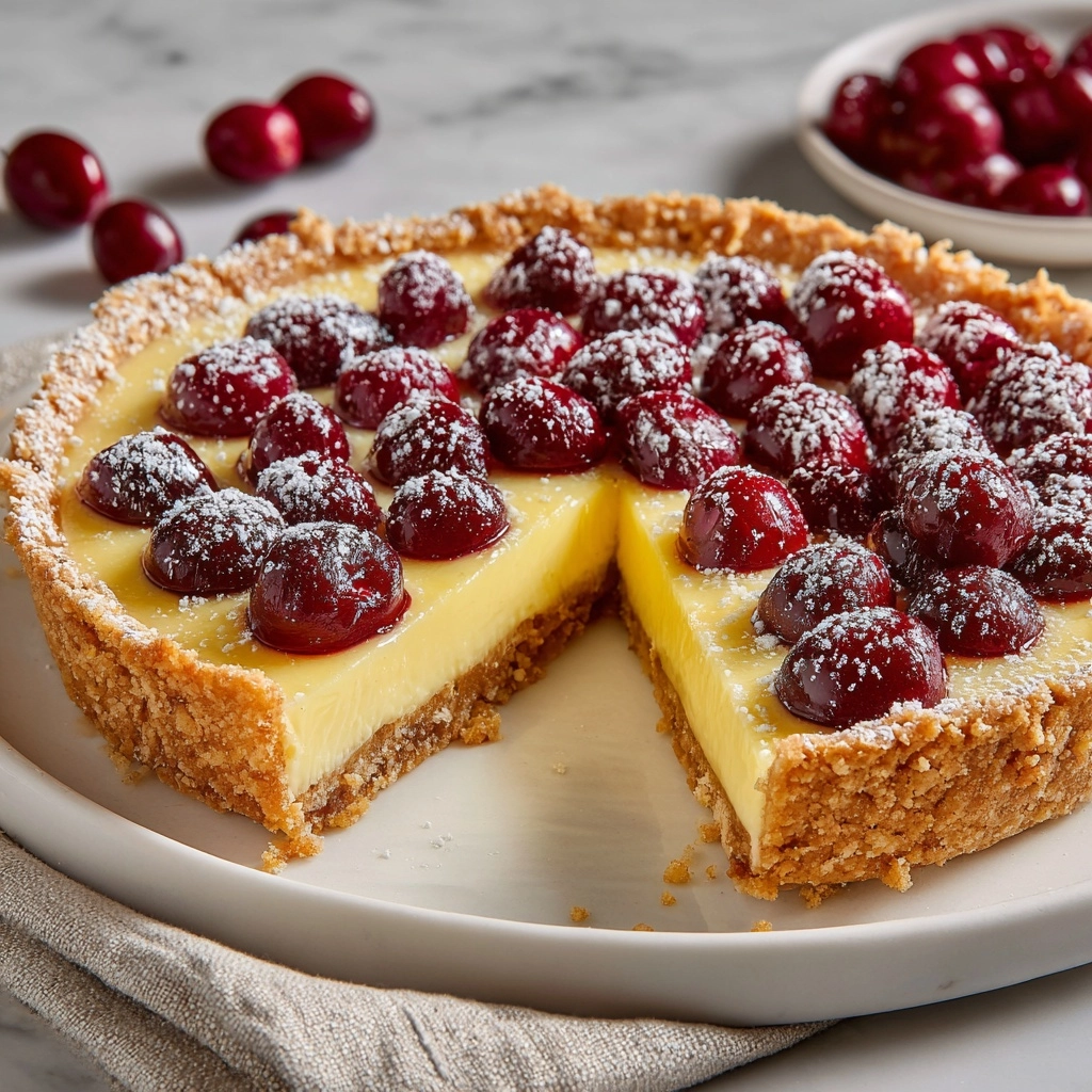 German Cherry Cake – Cherry Custard Pie Recipe - Recipe Image