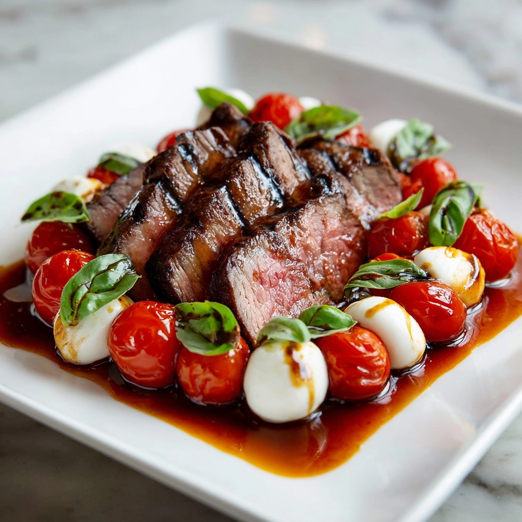 Balsamic Caprese Grilled Flank Steak Recipe - Recipe Image