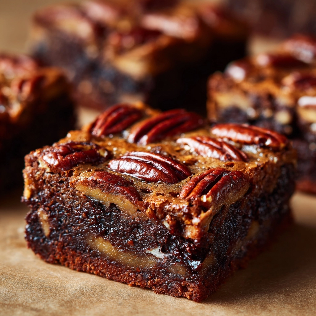 Gooey Pecan Pie Brownies Recipe - Recipe Image
