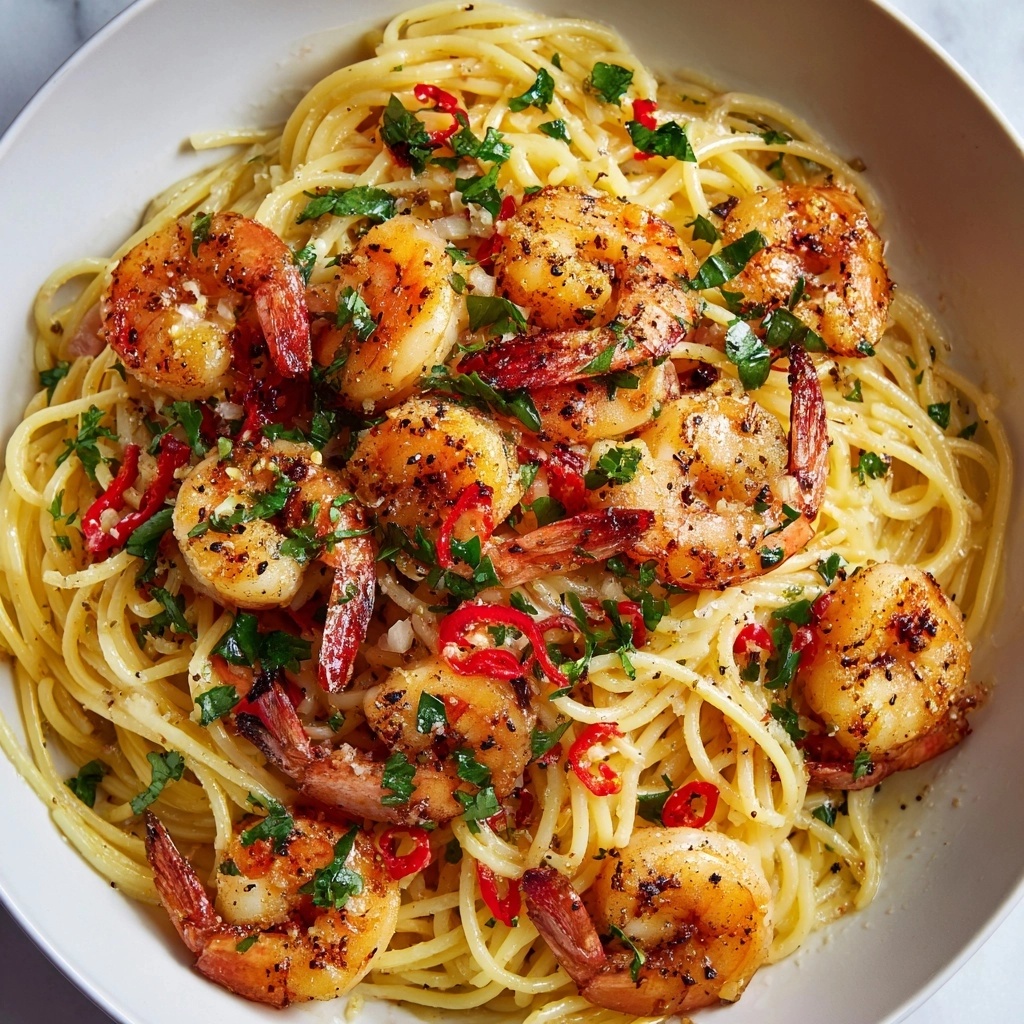 Garlic and Chili Shrimp Pasta Recipe - Recipe Image