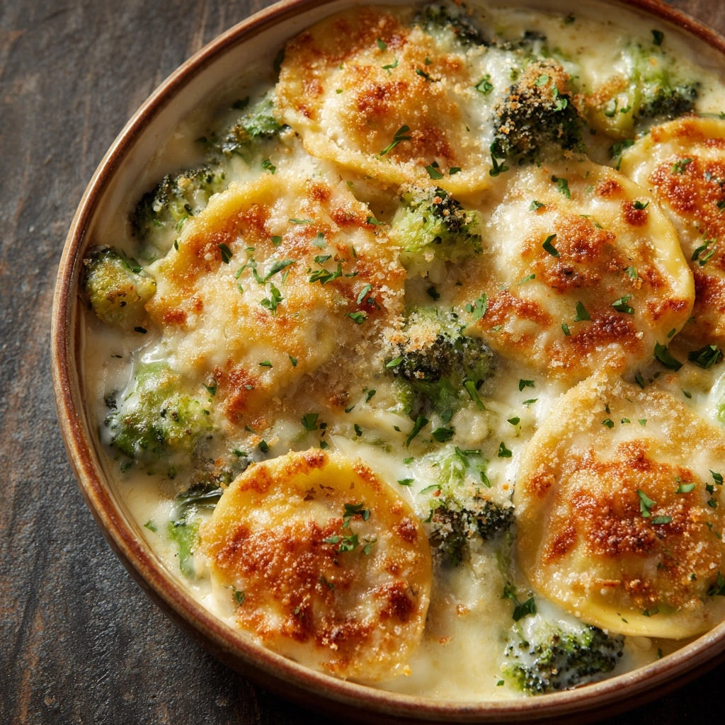 Creamy Broccoli Cheddar Casserole with Garlic Butter Pretzels Recipe