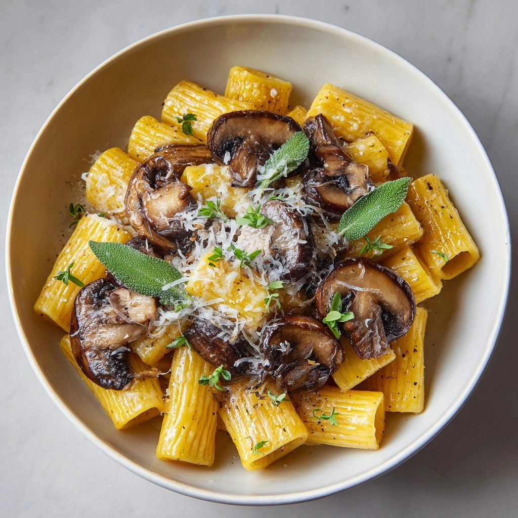 Sage Butter Pasta with Mushrooms Recipe - Recipe Image