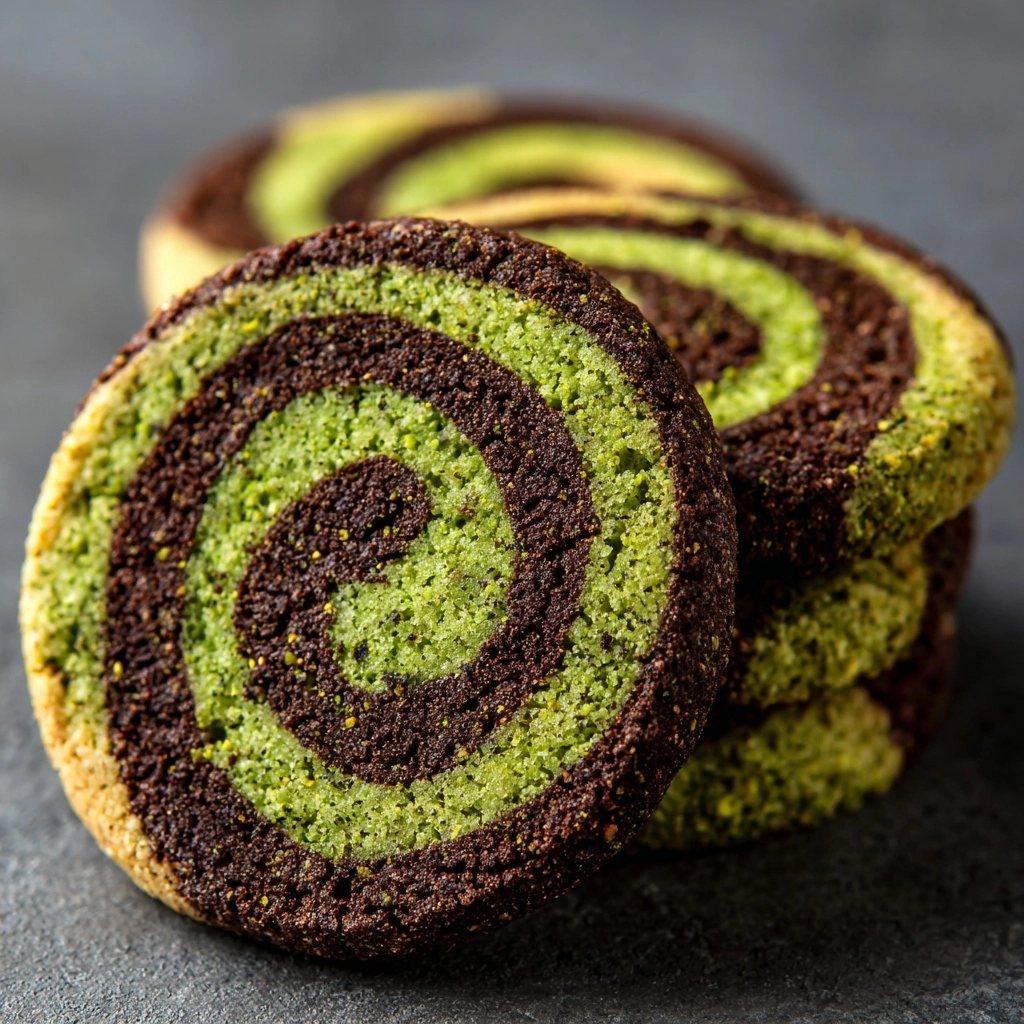 Chocolate Pistachio Pinwheel Cookies Recipe - Recipe Image