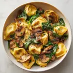 Creamy Spinach Mushroom Tortellini with Caramelized Onions Recipe