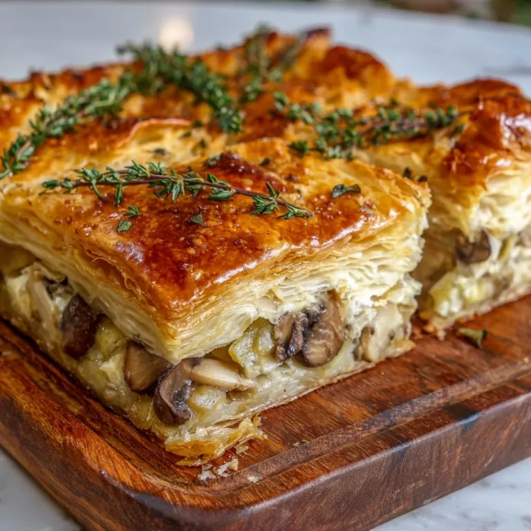 Mushroom Strudel with Leeks and Parmesan Cheese Recipe