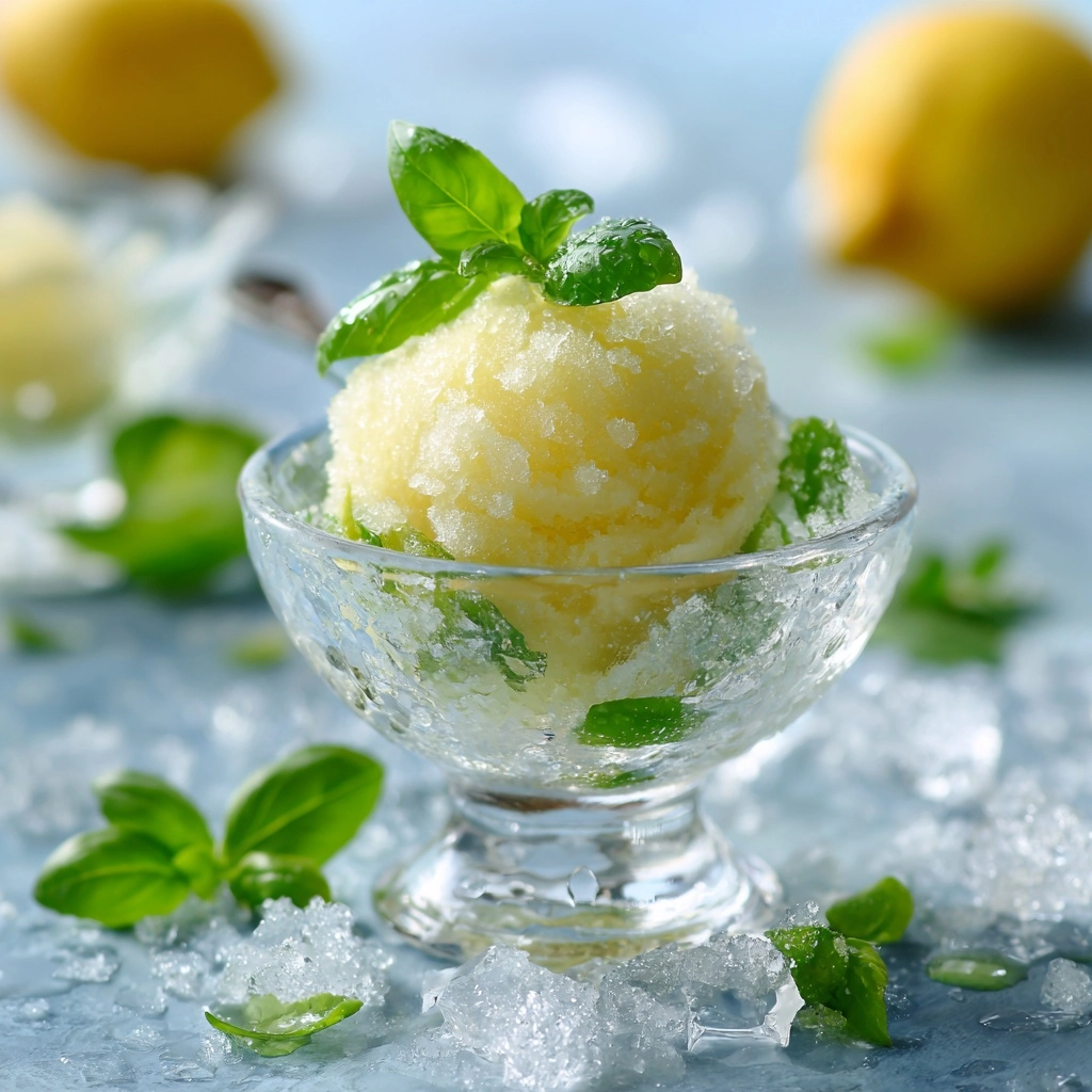 Lemon and Basil Granita Recipe - Recipe Image