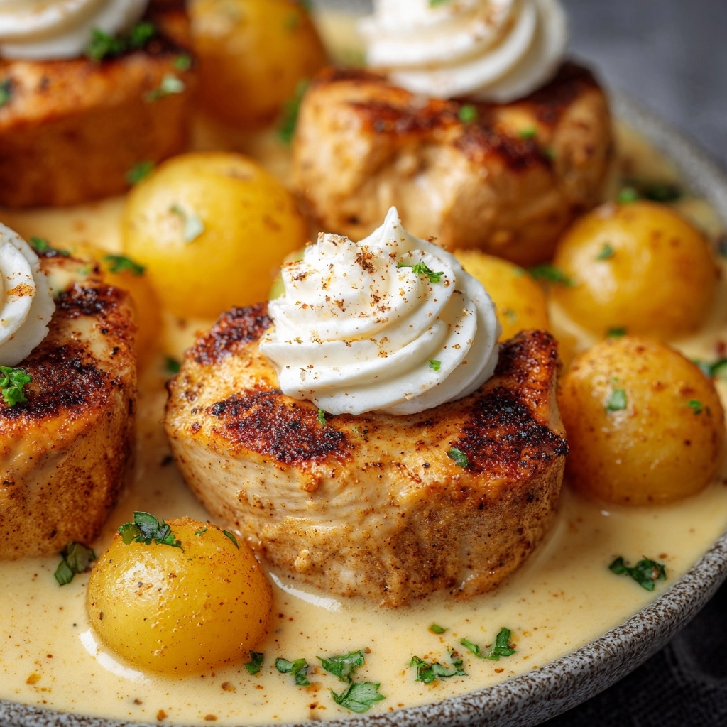 Creamy Garlic Chicken and Gnocchi Recipe - Recipe Image