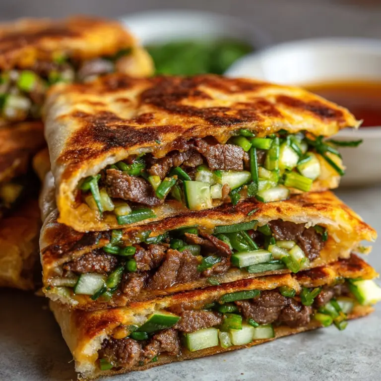 Taiwanese Beef Stuffed Scallion Pancake Recipe