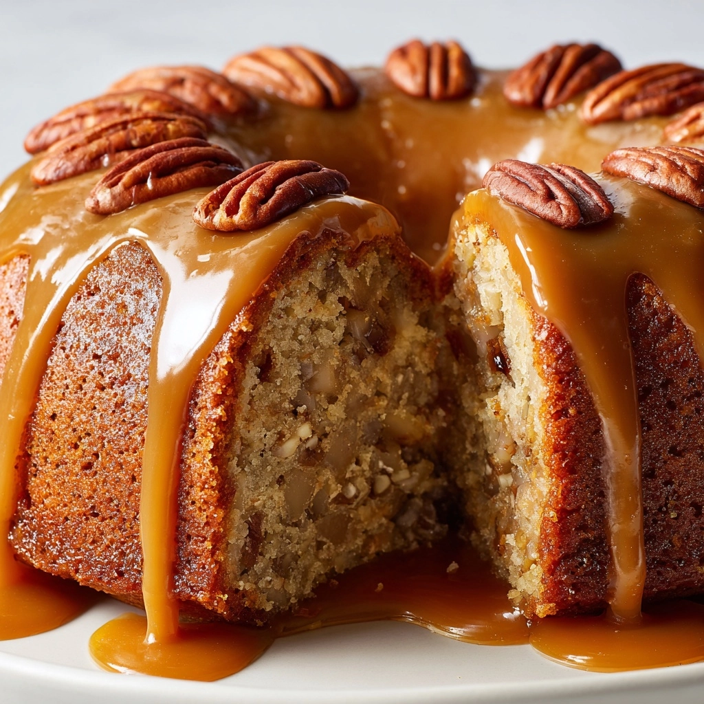 Apple Pecan Cake with Caramel Glaze Recipe - Recipe Image