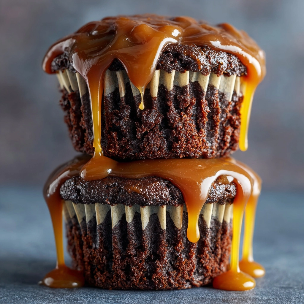 Brownie Cookie Dough Cups with Caramel Drizzle Recipe - Recipe Image