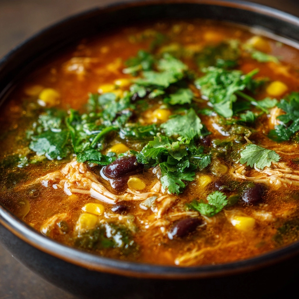 Southwest Black Bean Chicken Tortilla Soup Recipe - Recipe Image