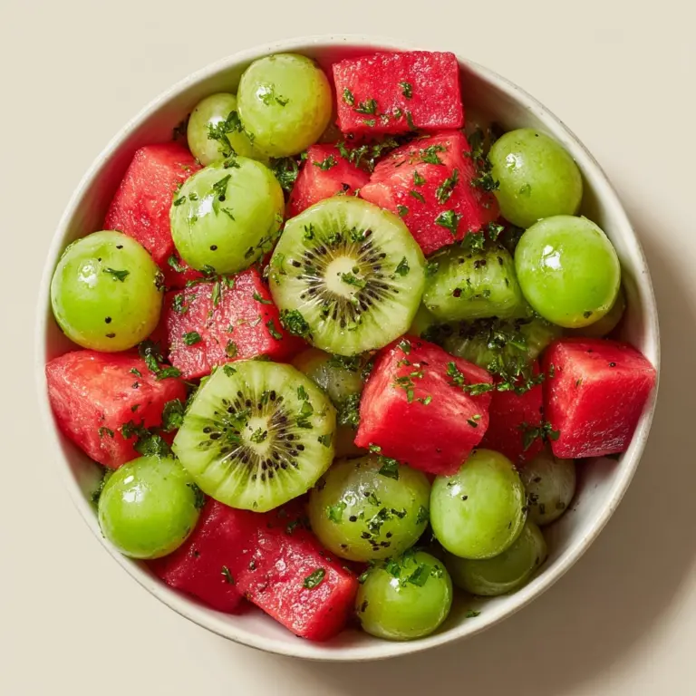 Watermelon Kiwi and Green Grape Salad Recipe