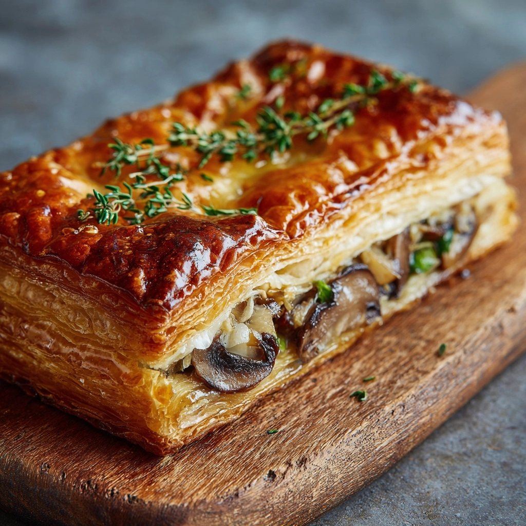 Mushroom Strudel with Leeks and Parmesan Cheese Recipe - Recipe Image