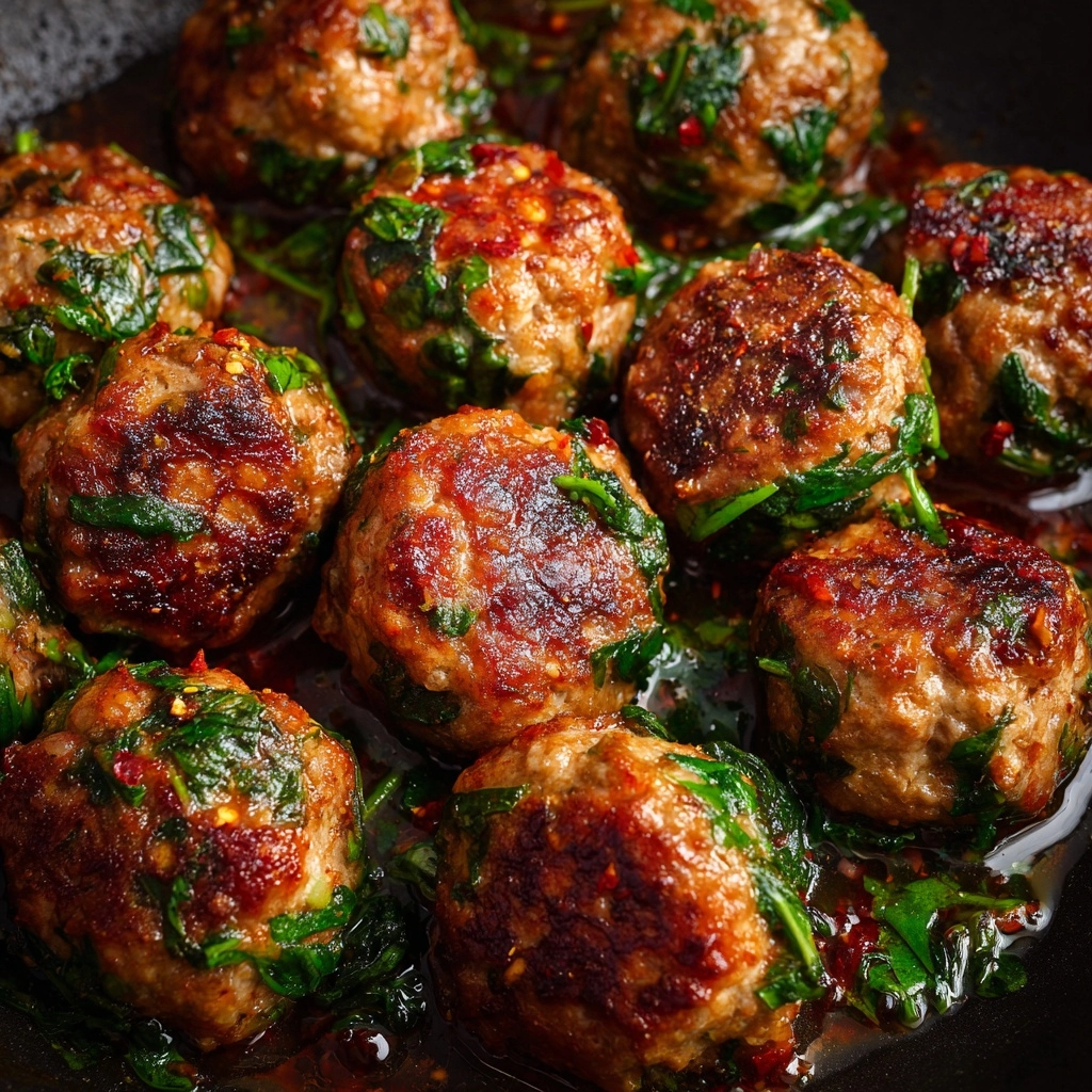 Baked Chicken Ricotta Meatballs with Spinach Recipe