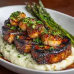 Lamb Chops over Lobster Mash with Asparagus Recipe