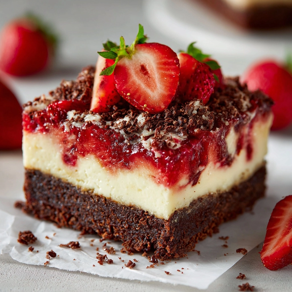Strawberry Cheesecake Brownies Recipe - Recipe Image