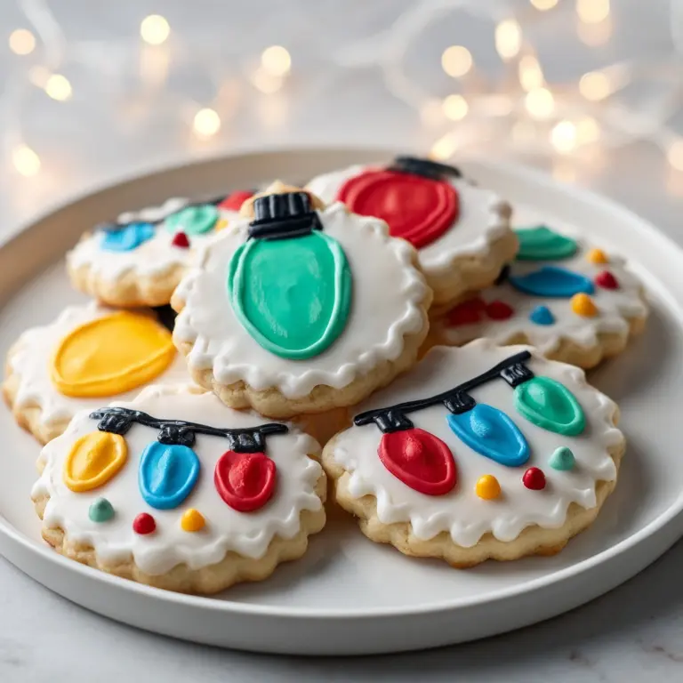 Christmas Lights Royal Icing Sugar Cookies Recipe