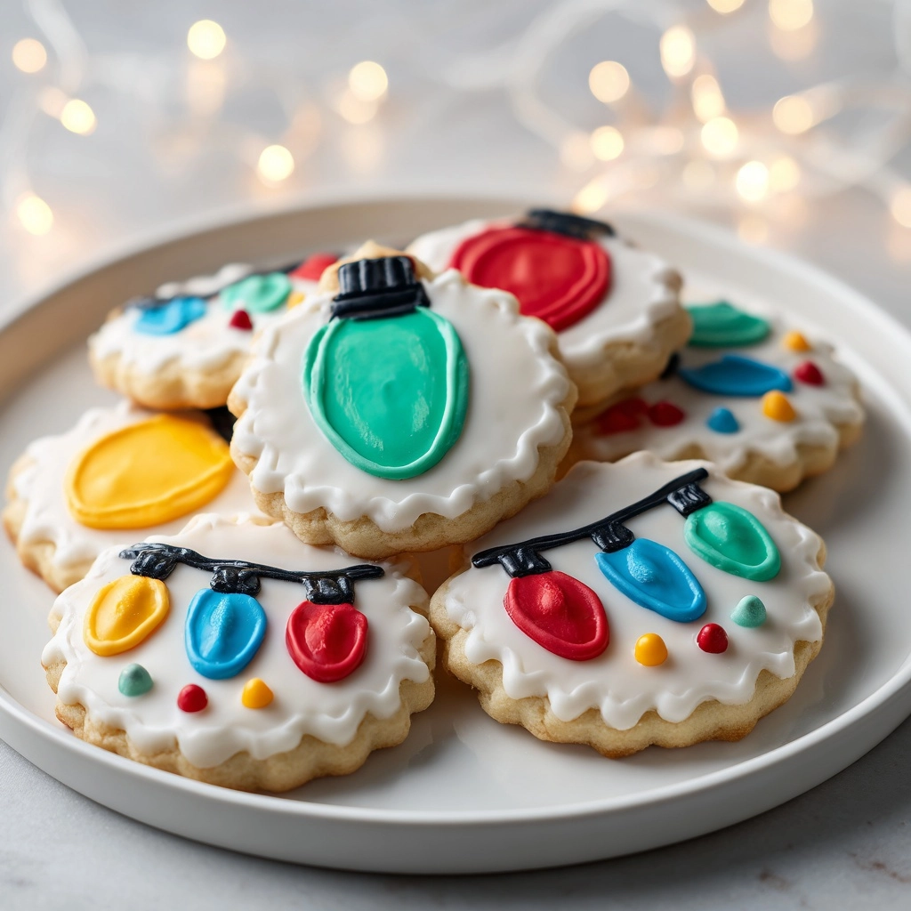 Christmas Lights Royal Icing Sugar Cookies Recipe