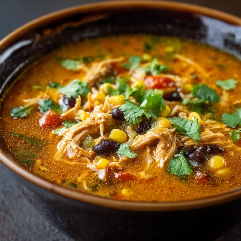 Southwest Black Bean Chicken Tortilla Soup Recipe