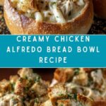 Chicken Alfredo Garlic Bread Bowls Recipe