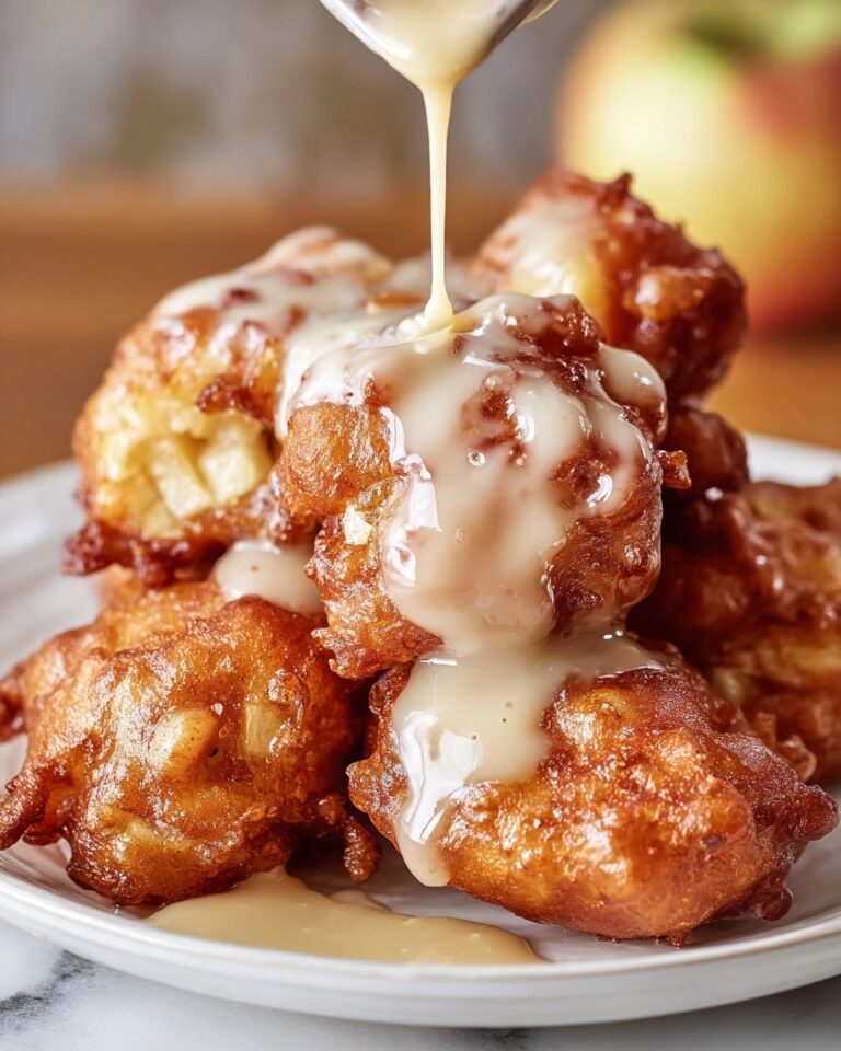 Soft Cinnamon Apple Fritters with Vanilla Glaze Recipe