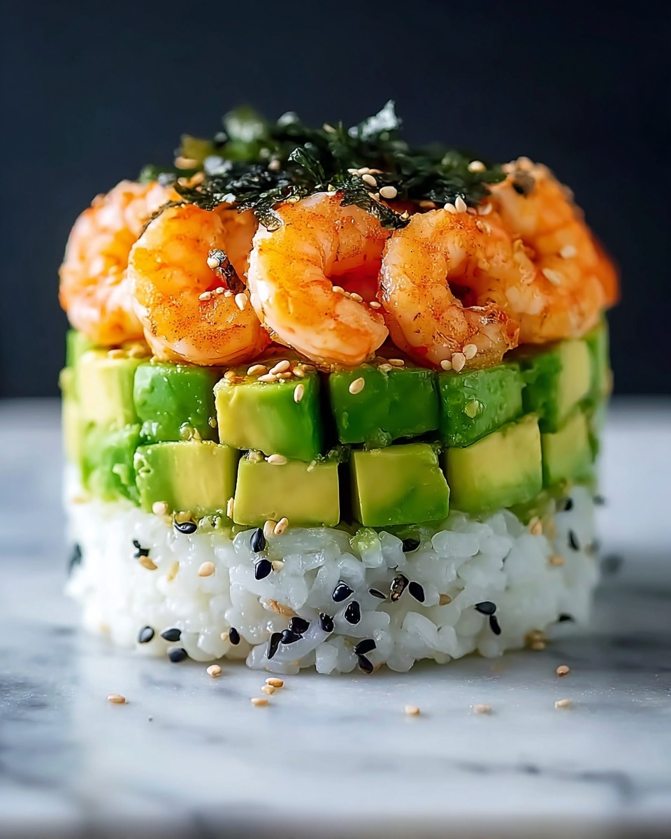 Spicy Shrimp Sushi Stacks Recipe - Recipe Image