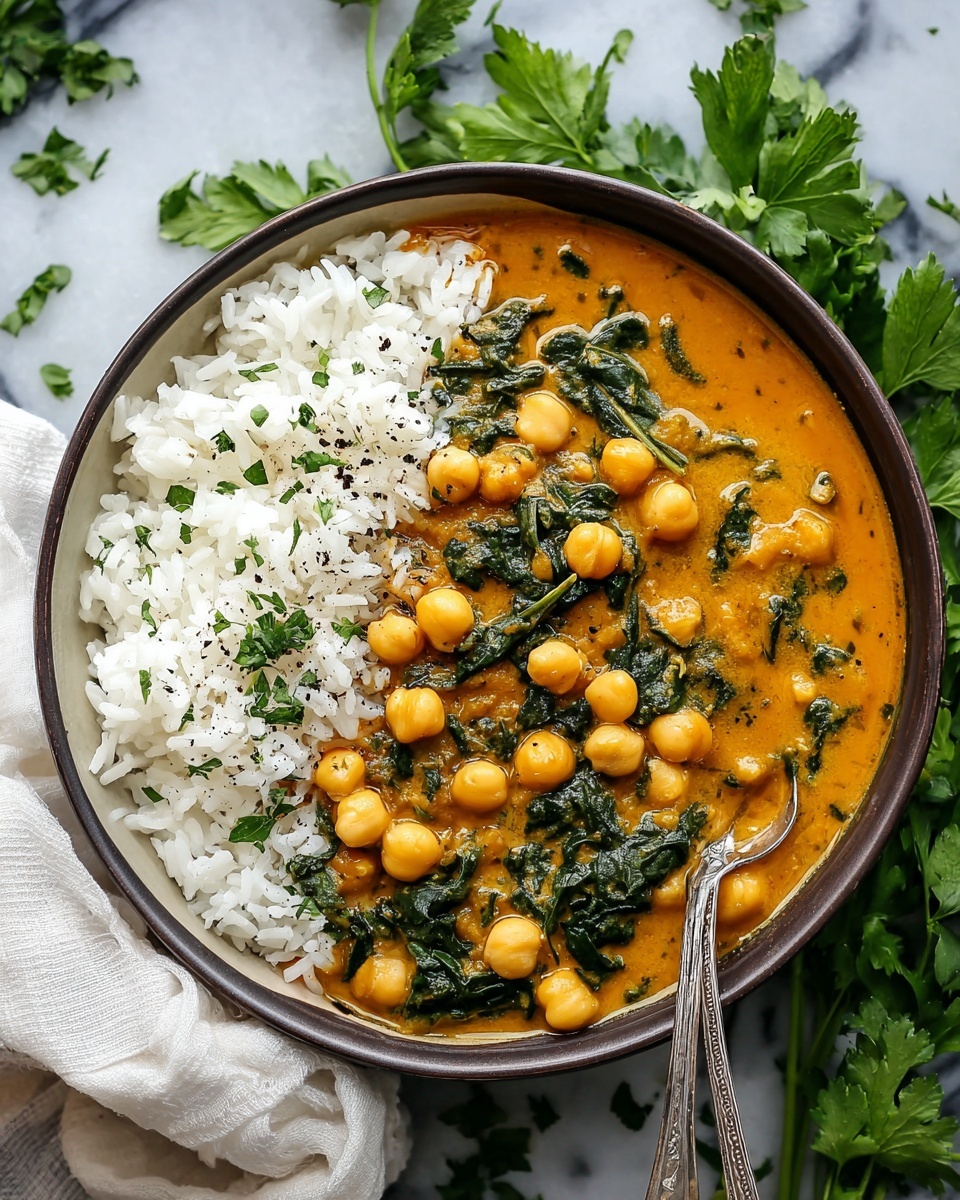 Chickpea Spinach Coconut Curry Recipe - Recipe Image